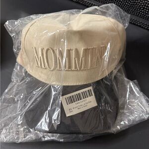 Beige and Black 'MOMMIN' Cap